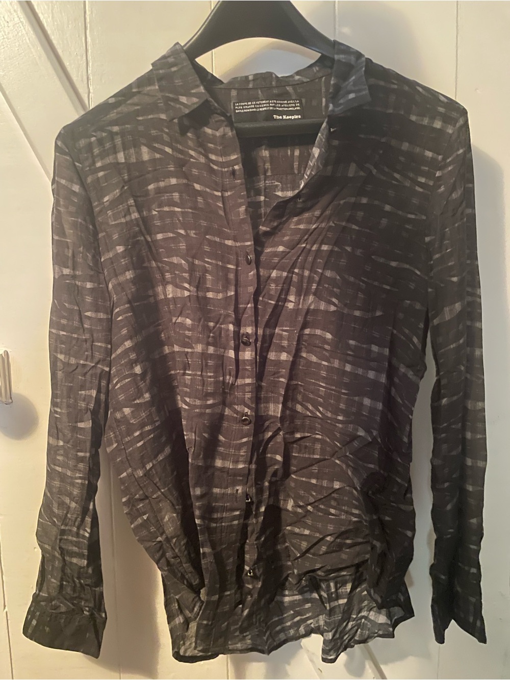 The Kooples - Black Plaid Stripy Cotton Blend Shirt